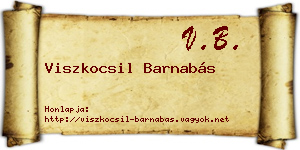 Viszkocsil Barnabás névjegykártya