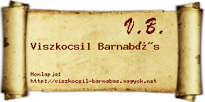 Viszkocsil Barnabás névjegykártya